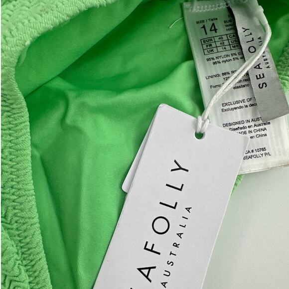 Seafolly Summer Green Sea Dive Retro One Piece Swimsuit Size 10 - Picture 3 of 9